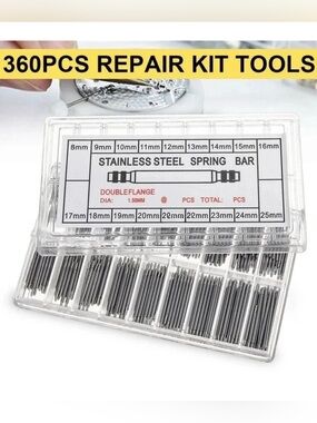 ✅360 stainless steel double flange watch band spring bars